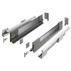 Szuflada meblowa Axis Pro GLASS, L: 300-550, cichy domyk, antracyt GTV