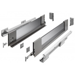 Szuflada meblowa Axis Pro GLASS, L: 300-550, cichy domyk, antracyt GTV