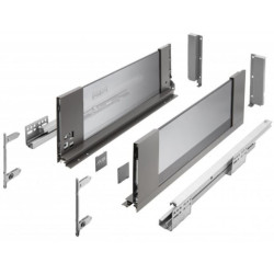 Szuflada meblowa Axis Pro GLASS, L: 300-550, cichy domyk, antracyt GTV