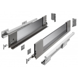 Szuflada meblowa Axis Pro GLASS, L: 300-550, cichy domyk, antracyt GTV