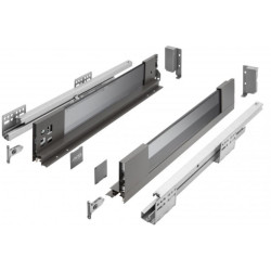 Szuflada meblowa Axis Pro GLASS, L: 300-550, cichy domyk, antracyt GTV