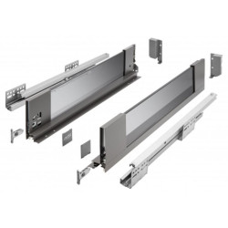 Szuflada meblowa Axis Pro GLASS, L: 300-550, cichy domyk, antracyt GTV