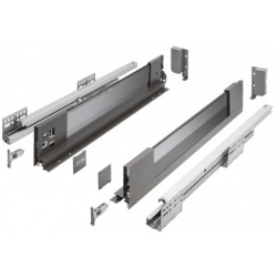 Szuflada meblowa Axis Pro GLASS, L: 300-550, cichy domyk, antracyt GTV
