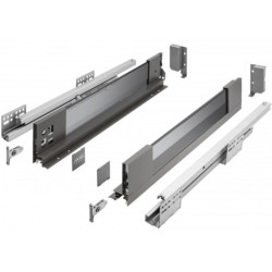 Szuflada meblowa Axis Pro GLASS, L: 300-550, cichy domyk, antracyt GTV