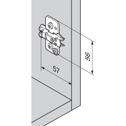 Prowadnik do zawiasu BLUM CLIP, 0 mm, 173H7100, czarny