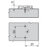 Prowadnik do zawiasu BLUM CLIP, 0 mm, 173H7100, czarny
