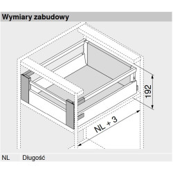 Mocowanie frontu wewnętrznego wys. C (192 mm) TANDEMBOX antaro