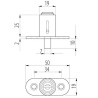 Zamek do drzwi meblowych przesuwnych B-105 bolcowy, chrom