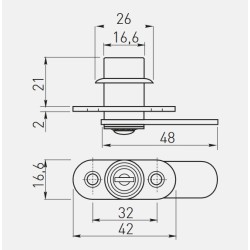 Zamek meblowy językowy M-201, chrom, GTV