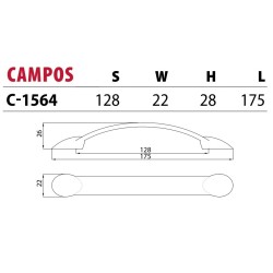 Uchwyt meblowy CAMPOS C-1564 satyna