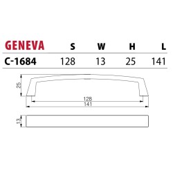 NOMET – Uchwyt meblowy GENEVA C-1684 aluminium