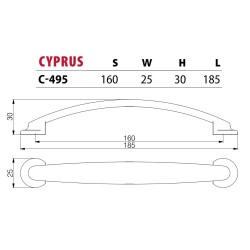 Uchwyt meblowy CYPRUS C-495 aluminium