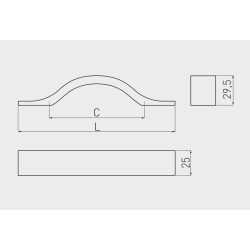 Uchwyt meblowy UA-319 128 mm, aluminium