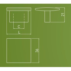 Uchwyt meblowy UZ-880 kwadrat 36x36, chrom