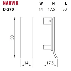 NOMET – Uchwyt meblowy D- 270 aluminium