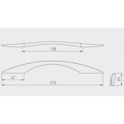 GTV – Uchwyt meblowy UZ-EAST L-128 szary mat