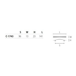 Uchwyt do mebli GALWAY C-1743 – Aluminium, Chrom, Satyna, Złoto