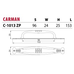 NOMET – Uchwyt meblowy CARMAN C-1013ZP - antyczne złoto