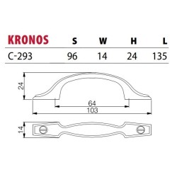 Uchwyt meblowy KRONOS C- 293 antyczne złoto