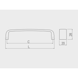 Uchwyt meblowy UZ-133 L-128 mm
