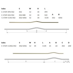 Elegancki, cienku uchwyt do mebli APRO