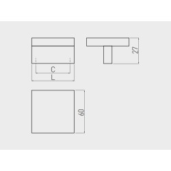 Uchwyt meblowy kwadratowy UZ-60 60x60 mm