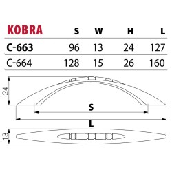 Uchwyt meblowy, rączka meblowa KOBRA