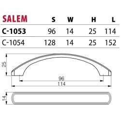 Klasyczny, uniwersalny uchwyt meblowy SALEM