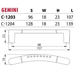 Luksusowy uchwyt meblowy GEMINI retro, vintage