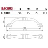 Uchwyt meblowy BACHUS C-1003 retro, vintage