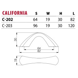 Łamany uchwyt meblowy CALIFORNIA