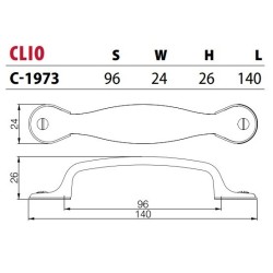 Uchwyt do mebli CLIO retro, vintage, rustykalny
