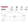 Elegancki, wyrafinowany uchwyt meblowy PADOVA