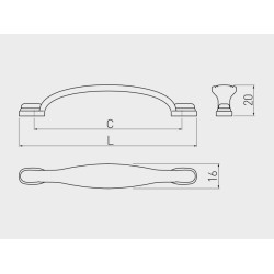 Uchwyt meblowy C-773 retro, vintage