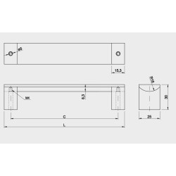 Minimalistyczny, prosty uchwyt meblowy UA-B337