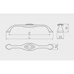 Uchwyt do mebli vintage retro BIANCA glamour