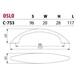 Półokrągły uchwyt meblowy OSLO