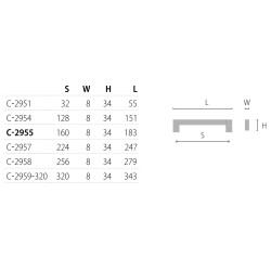 Prosty uchwyt meblowy HOUSE C-2958