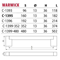 Elegancki uchwyt meblowy WARWICK