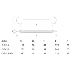 Elegancki uchwyt meblowy TWIX C-58