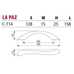 Półkolisty klasyczny uchwyt do mebli LA PAZ