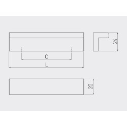 Nowoczesny prosty uchwyt do mebli UA-03 aluminium