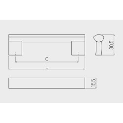 Nowoczesny, modernistyczny uchwyt do mebli UA-B311
