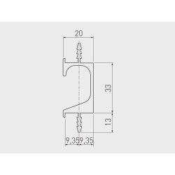 Uchwyt do mebli, profil aluminiowy C2 (do cięcia)