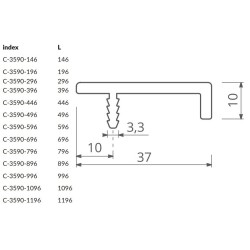 Krawędziowy uchwyt do mebli HIGHWAY C-3590 chrom