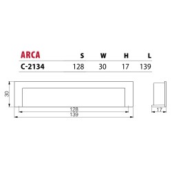 Uchwyt meblowy wpuszczany ARCA C-2134 satyna