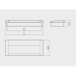 Uchwyt meblowy do szafy, szafki i komody UA-326 wpuszczany