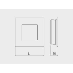 Kwadratowy uchwyt meblowy B226 wpuszczany