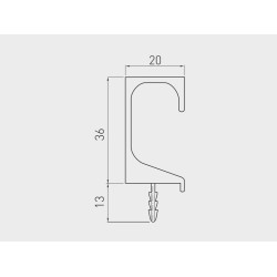 Uchwyt krawędziowy PROFIL C (do cięcia) nabijany