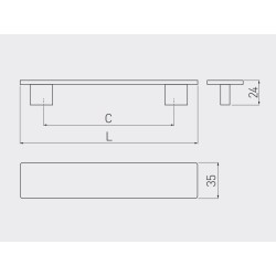 Uchwyt meblowy UZ-870 prostokątny